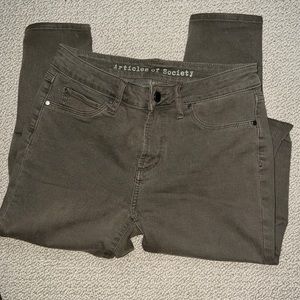 Articles of Society army green skinny jeans